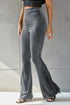 'Ruth' Ribbed High Waist Flare Pants - Celes Fashion
